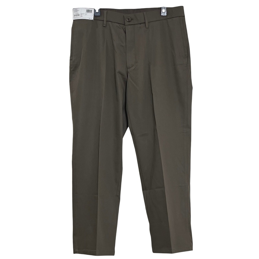 Haggar Mens H26 Pants 38x29 Mocha No Iron Premium Khaki Classic Fit HC10407